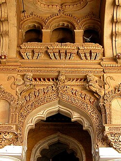 Detalhes arquitetônicos de um palácio indiano