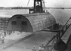 Montagem de cabana Quonset no Japão