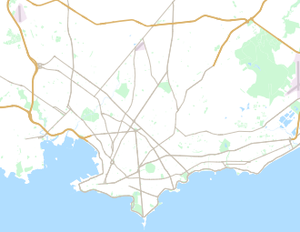 Mapa destacando a cidade de Montevidéu