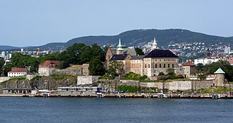 Detalhes das muralhas da Fortaleza de Akershus