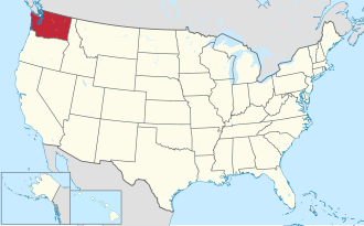 Mapa de localização de Washington