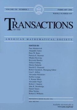 Capa de uma edição das Transações da Sociedade Matemática Americana