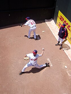 Detalhe de um bullpen em estádio de beisebol