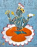 Representação de Vishnu em posição de lótus
