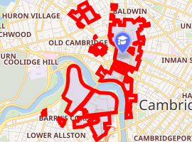Mapa do campus de Harvard