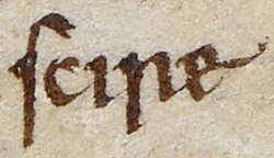 Palavra manuscrita scire