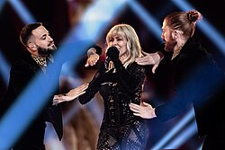 Performance de Nebulossa no palco do Eurovision