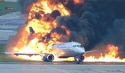 Aeronave Sukhoi Superjet 100 envolvida no incidente