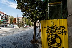 Manifestação contra o turismo de massa