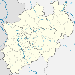 Mapa destacando a localização de Recklinghausen na Renânia do Norte-Vestfália