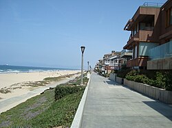 Trecho da ciclovia em Manhattan Beach