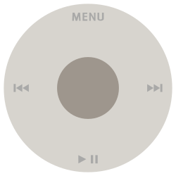 Detalhe da interface de navegação do iPod Classic