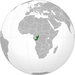 Mapa de localização da República do Congo na África